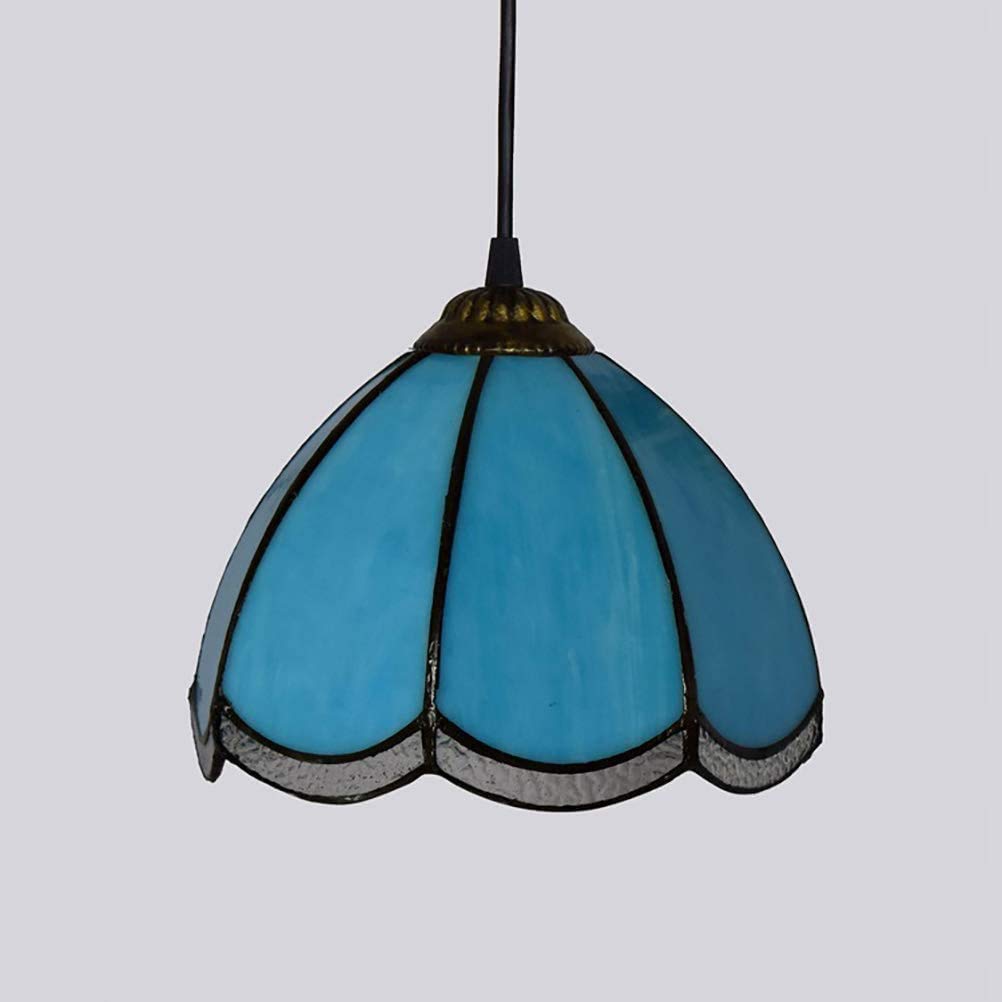 HJRegaFimu Chandelier 8 Inch Blue Modern Mediterranean Glass Hanging Light Ceiling Lamp Pendant For Aisle Bar Counter Restaurant
