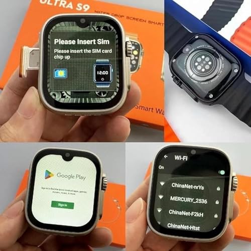 Image of SE HUB Dual Camera Sim Wath | Water Droplet Screen Video Call Instagram Android Smart Watch, Large Screen | Smart Watch for Men & Women (Orange)