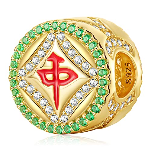 NINAQUEEN Charms Colgante dragón rojo Abalorios Mujer plata Bead Encantos del cumpleaños y celebración Compatible con Pandora Pulsera Collar Regalo para Niñas Madre Hija con Joyero Cover