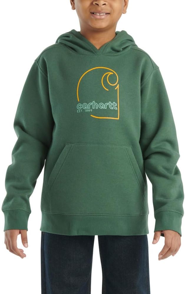 Carhartt Kid's CA6586 Long-Sleeve Graphic Sweatshirt - Boys - 3 Toddler - Cilantro