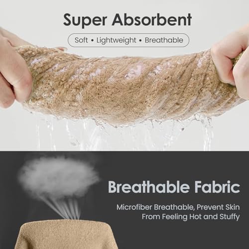 Image of JML Microfiber Bath Towels, Oversized, Ultra Soft, Super Absorbent and Fast Drying, No Fading Large Bathroom Towel Set for Sport, Travel, Fitness, SPA and Yoga (Coral Fleece - Camel, 30 in x 60 in)