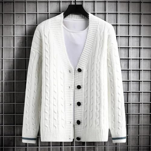 Men' Cardigan Sweater Slim Fit Single Breasted Solid Color Knitted Autumn Sweatercoat4