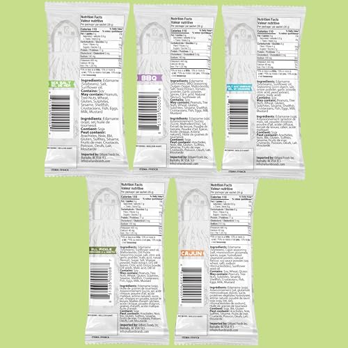 Far Field Crunchy Edamame Beans, 30 Single Serve Snacks, 11 g Protein per Bag, Variety Pack, Roasted Salty Snacks, Low Calorie, Healthy Snack for Kids & Adults, Office Snacks, 30 bags x 26 g