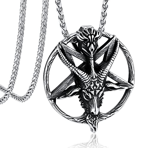 🖤IMBALLAGGIO➱➱ Consegnato con 1 satana collana ciondolo baphomet acquistato, 1 panno per lucidare e 1 scatola della confezione regalo di Bandmax.