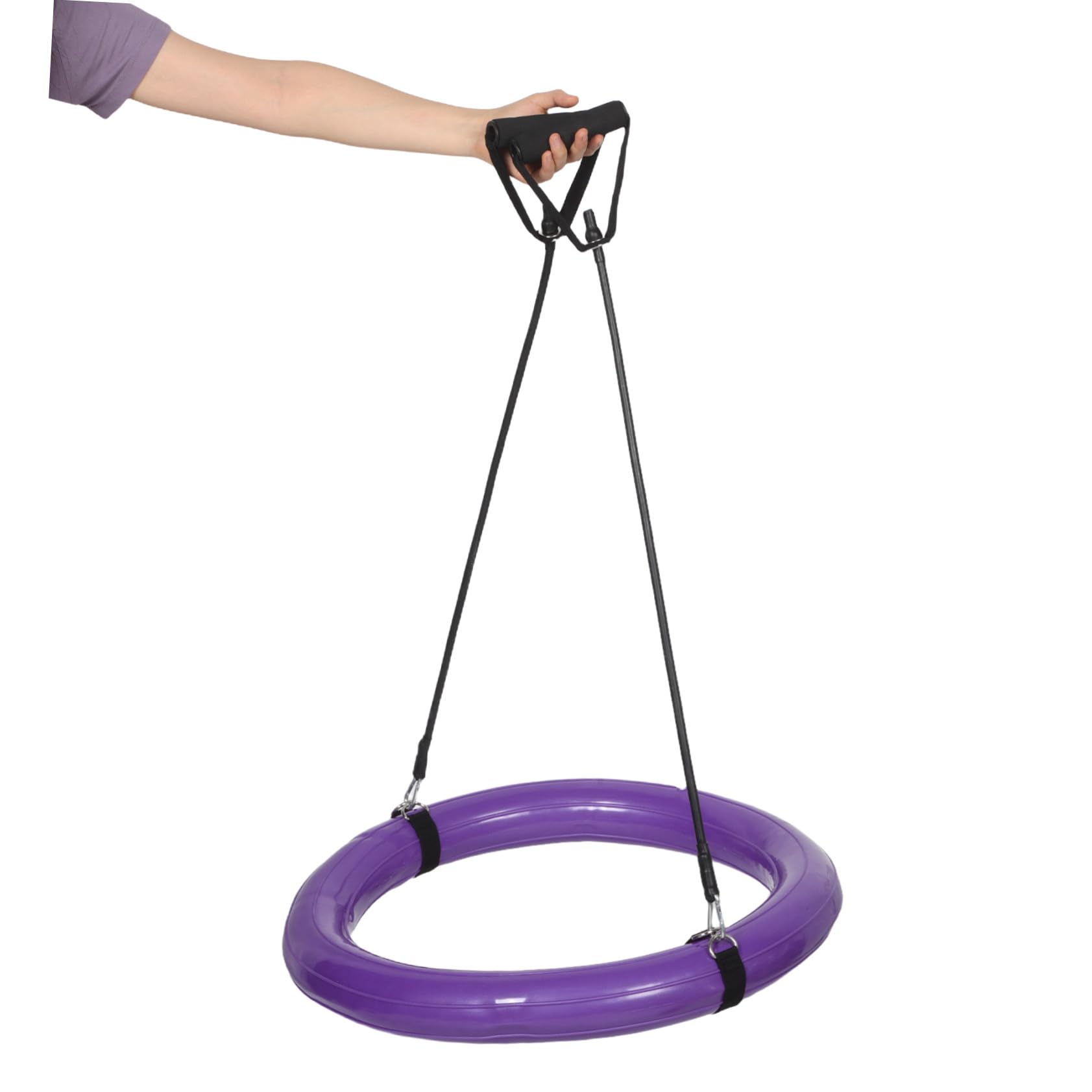 BESTonZON Base per Palla Yoga 60cm in PVC, Supporto Stabile Antiscivolo | Maniglia, Design Rinforzato Anti-scoppio, Tonalità Porpora, per Pratica Domestica e Home Gym