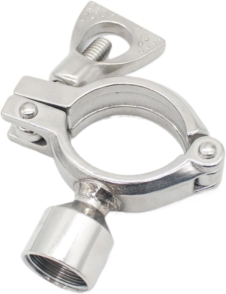 1pc SS304 Stainless Steel Pipe Clamp Support, BSP 1/2" Female Thread,12.7mm-102mm Range(3")