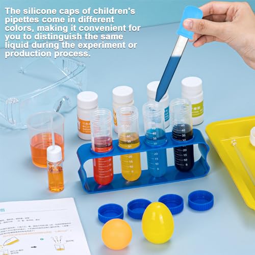 Rdlobu 10Pcs Potion Making Kit for Children Test Tubes With Stand, Dropper Pipettes and Brushes, Science Class Tools - Image 4