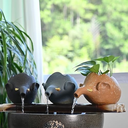 Yellow Garden Pond Spitters with Water Pump - Small Pond Fountains, Downward Water Outlet Design for Above Ground Pools, Outdoor Water Features, Decorative Garden Accents