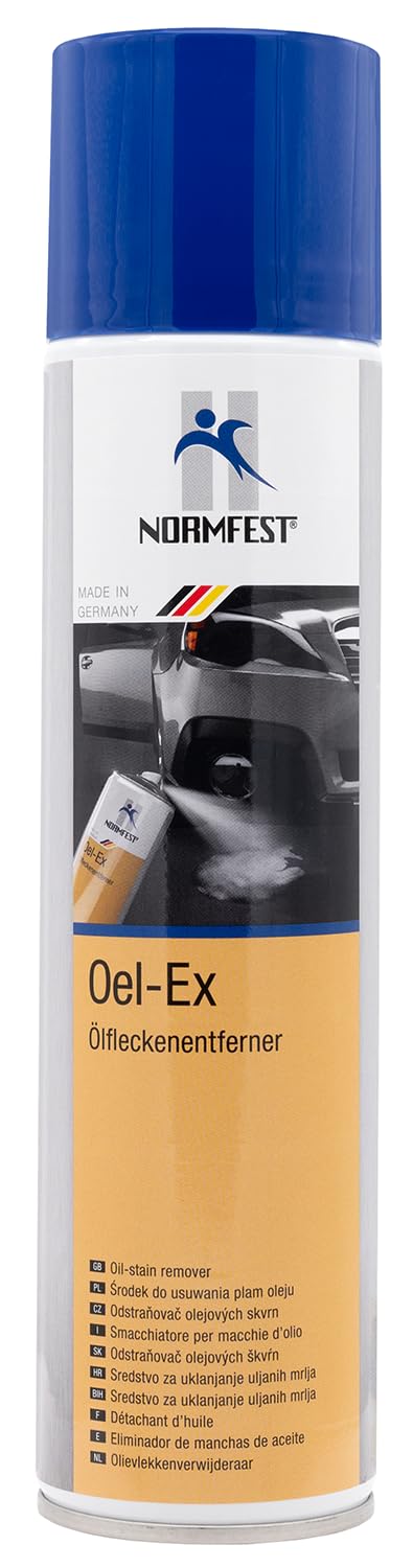 Normfest Oel-Ex 3x 400 ml – Ölfleckenentferner für Pflaster, Beton, Stein & Textilien, entfernt Öl- & Altölflecken, Tiefenreiniger für Garage, Werkstatt & Einfahrt