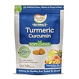 Healthy Delights Naturals Turmeric Curcumin Soft Chews | Made with Natural Ingredients | Tropical Fruit Flavor | 90 Individually Wrapped Chews
