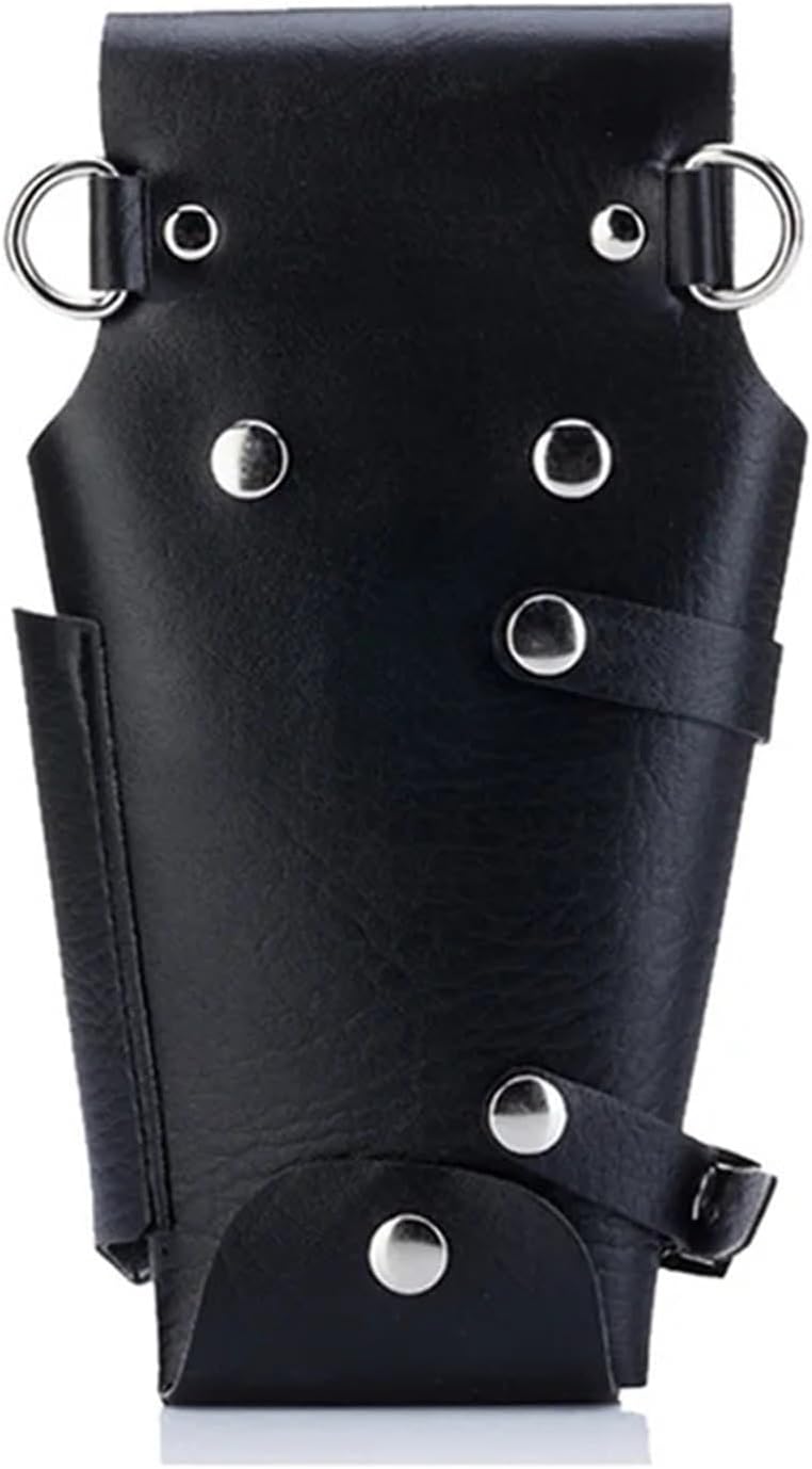 Barber Waist Pouch 3Pcs Leather Hairdressing Case Tools Scissor Bag Barber Pouch Holder Rivet Purse Adjustable Waist Shoulder Belt