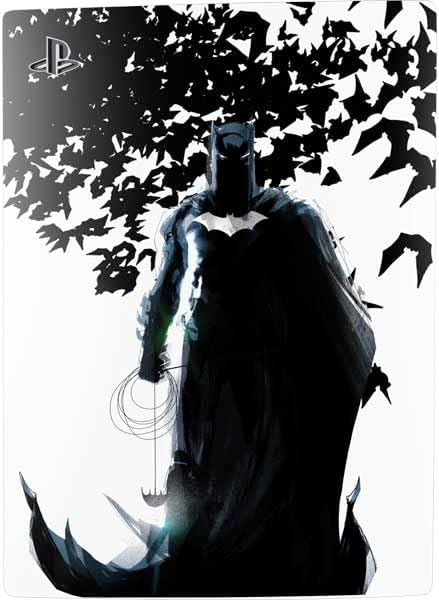 Skinit Decal Gaming Skin Compatible with PS5 Bundle - Officially Licensed DC Comics Batman Holding Batarang Art Design