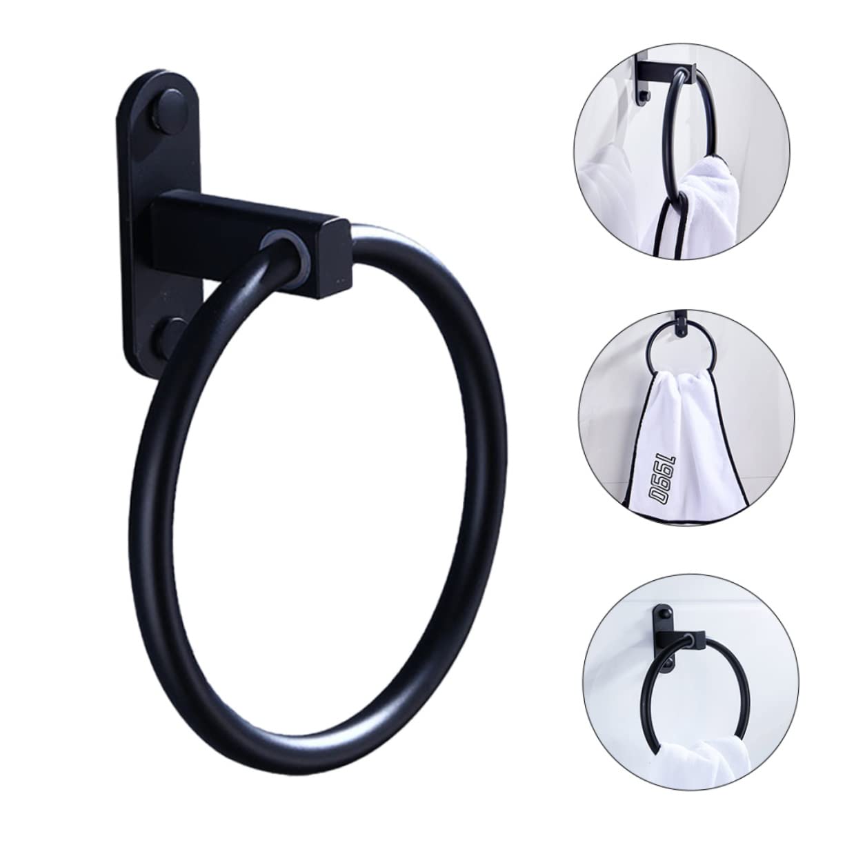 Tofficu 2 Piezas Toalla de Aluminio toallero baño Negro