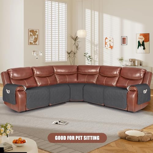 VANSOFY Extra Large Charcoal Gray Sectional Couch Covers