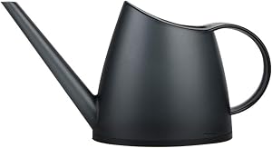 Aramox Watering Can, 1.2L Plastic Plant Watering Can with Long Thin Nozzle for Indoor Plants Succulents Bonsai Garden, Vintage Home Decor (Black)