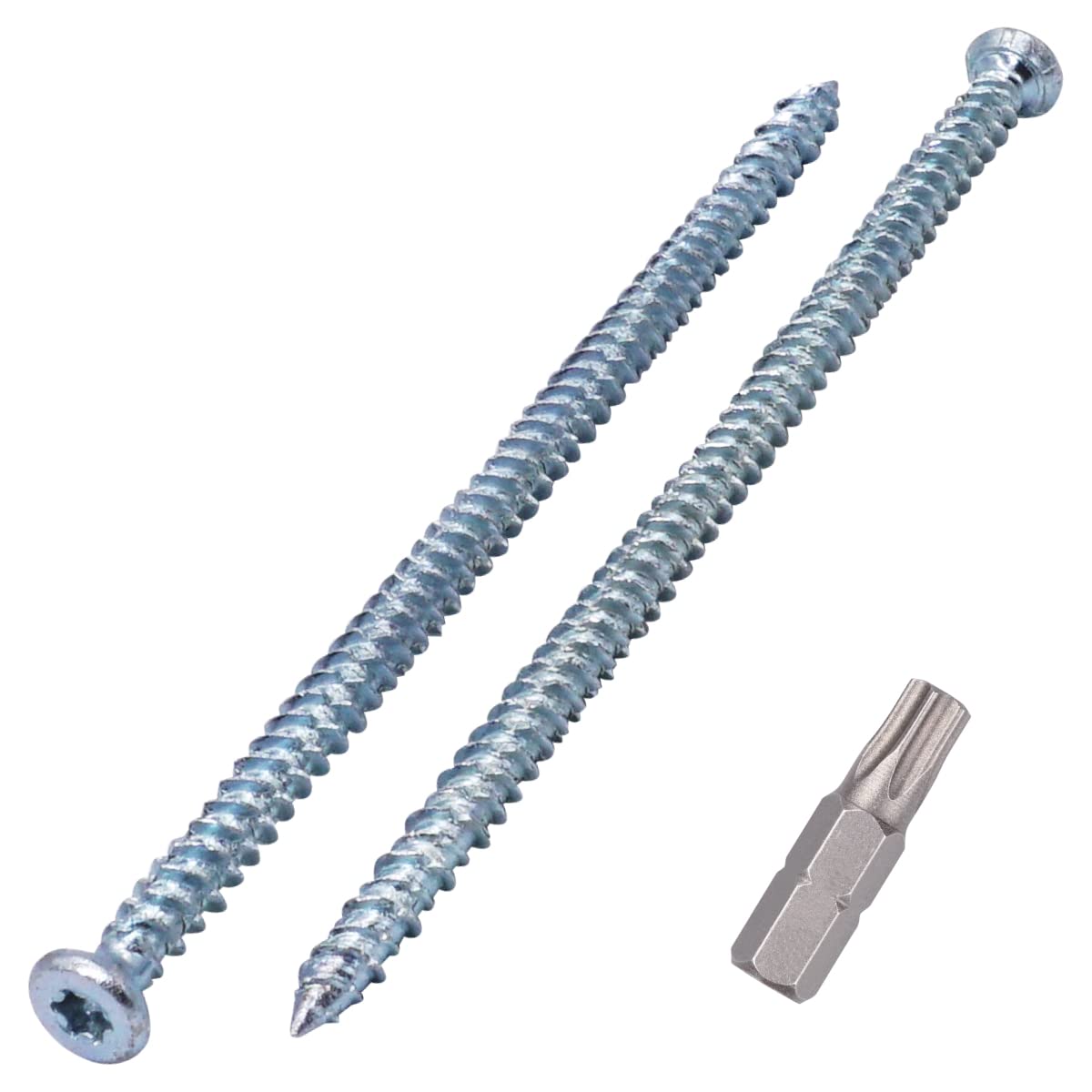 SKIR'CO (10 pcs) Zinc Plated 7.5 x 152 mm Concrete Screws, Countersunk Head, Masonry Screws, Frame Fixing Screw