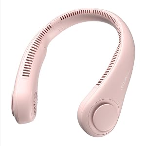 JISULIFE Portable Neck Fan Hands-Free Bladeless 5 Speeds 4000 mAh Battery Operated Wearable Personal Fan Twistable Rechargeable Gift