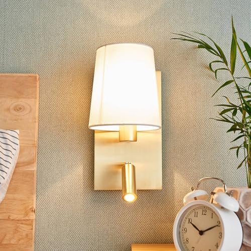 Applique Lindby Aiden, Bianco, Ottone, Lampada A Led Da Lettura - 6