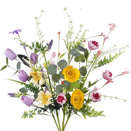 CISDUEO 4 Pcs Wildflowers Artificial Flowers...