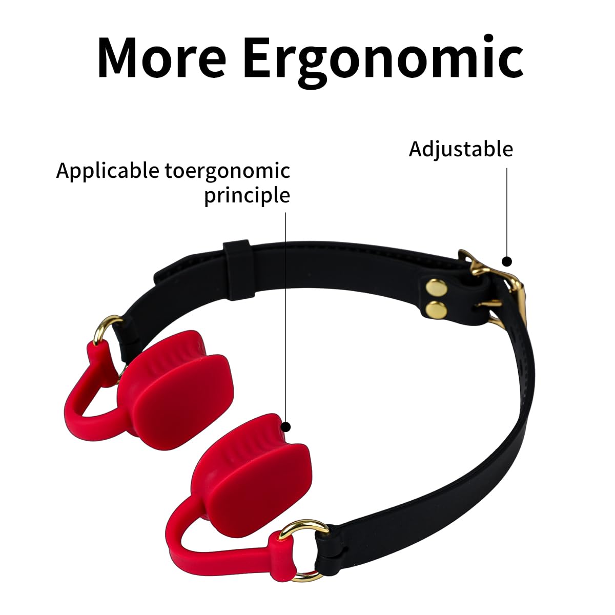 Open Mouth O-Ring Gag with Adjustable Leather Strap,Sex Mouth Plug,BDSM Fetish Restraints Bondage Gags &Muzzles Sex Toys for Couples: Red