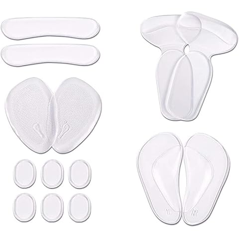 Heel Grips Liner, Gel Shoe Inserts Heel Grips Metatarsal Pads High Heel Cushion Insert Invisible Foot Care Kit Shoe Inserts Liners Pads for Foot Pain Relief 14 PCS Cover