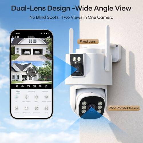 PIOJER 4G LTE Cellular Security Camera: Dual Lens Solar Outdoor Camera No WiFi 24/7 Recording with 32GB SD Card PTZ Night Vision Human Detection for Farm Cabin Construction Site Remote Property — view 4