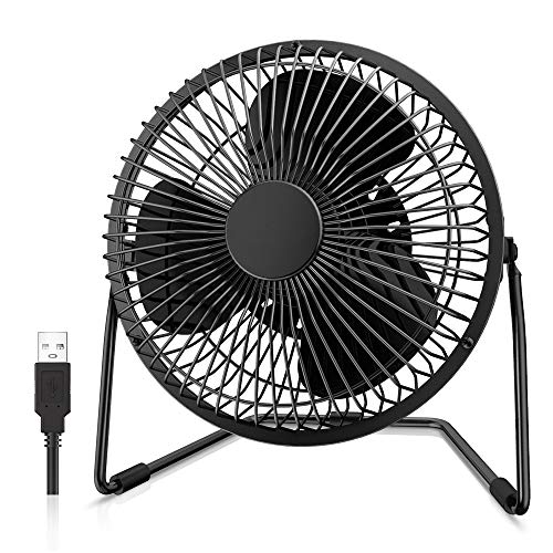 EasyAcc 5 Inch USB Desk Fan,Small and Quiet,Powerful USB Powered Portable Fan,Strong Airflow,Mini Metal USB Fan,360ΓΒ°Rotation,Personal Cooling Fan with 2 Speed for Home Office,Black(USB POWERED ONLY) EasyAcc 5 Inch USB Desk Fan,Small and Quiet,Powerful USB Powered Portable Fan,Strong Airflow,Mini Metal USB Fan,360ΓΒ°Rotation,Personal Cooling Fan with 2 Speed for Home Office,Black(USB POWERED ONLY)
