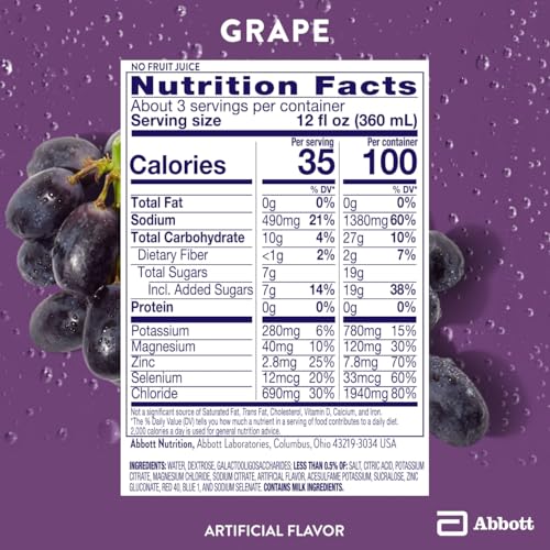 Image of Pedialyte with Immune Support Electrolyte Solution, Hydration Drink with Zinc, Selenium, and Magnesium, Grape, 1 Liter, Pack of 4