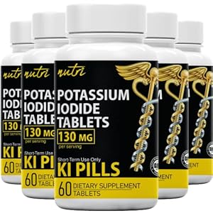 Potassium Iodide Radiation Tablets 130 mg (5 Pack) – (300 Tablets) EXP 10/2032 – Ki Pills Potassium Iodine Tablets for…