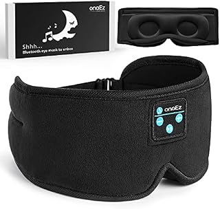 Sleep Headphones, onaEz 2023 Upgraded Bluetooth Sleep Mask, 3D Eye Mask Men Women with Wireless 5.0 Handsfree Bluetooth, Soft Music Sleeping Mask Built-in Speakers Microphone, Light Blocking Blindfold