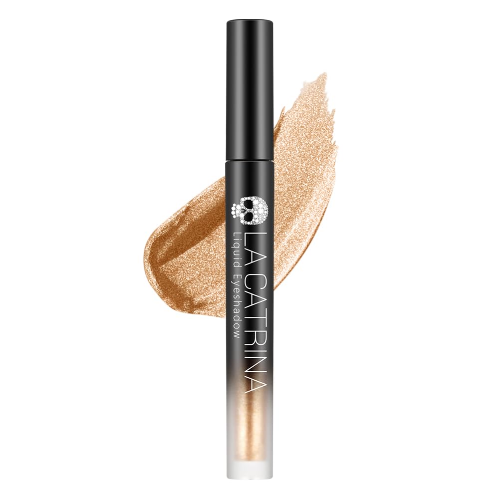 Champagne Liquid Eyeshadow Sparking, Glitter Metallic Nude Golden Liquid Eyeshadow Gel, High-impact Multi-dimensional Finish, One Swipe Coverrage, No