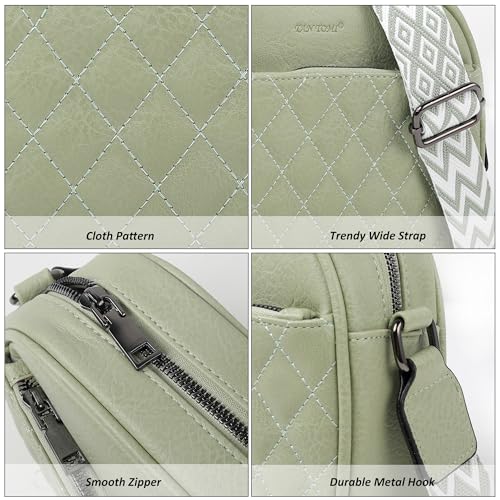 Image of TANTOMI Crossbody Purses for Women Leather Purse Shoulder Handbags with Wide Strap, Small Crossbody Bags for Women Travel