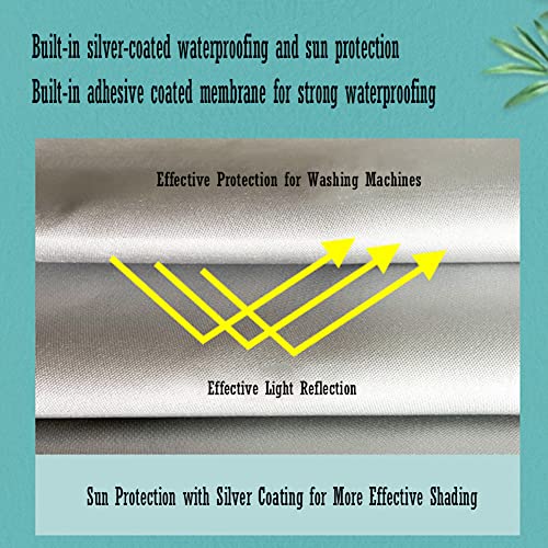 Odot Funda Lavadora Exterior Impermeable, Universal Cubierta para Lavadora y Secadora Carga Frontal, Funda de Protección Solar Antipolvo con Cremallera (Beige Claro,L) - imagen 5