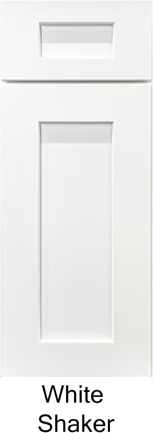 Ready-to-Assemble Shaker Style Vanity Desk Knee Drawer (White Shaker, W24 x H7.5 x D21)