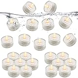 JINHEZO Submersible LED Tea Lights, Underwater Flameless Candles, Waterproof tealights Battery Operated for Wedding Party centerpieces, Sub Seasonal Festival Celebration for Table, Pack of 24 Yellow