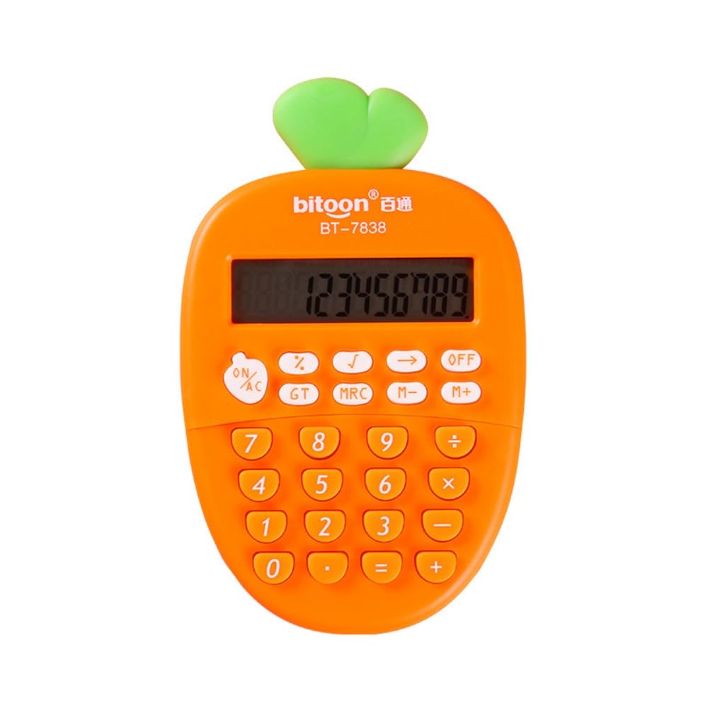 FASHION YO Pocket Calculator, Classic and advanced functions, Desktop Calculator with Large LCD Display and Sensitive Button,Standard Function for Office, Home, School (Carota)
