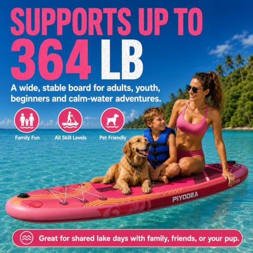 Image of Inflatable Stand Up Paddle Board, Wide Stable SUP Accessories