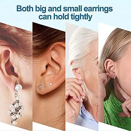 18K Gold Silicone Earring Backs Replacements,Locking Secure Earring Backs for Studs/Droopy Ears,No-Irritate Hypoallergenice Soft Clear - Thumbnail 7