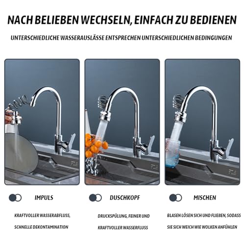 Tap Aerator Male Thread, Tap Basin, Extension, Anti Splash Water-Saving Screen Jet Regulator, Suitable for Kitchen/Bathroom - Image 4