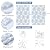 Safiyya 118"x17.3" Peel and Stick Wallpaper Blue and White Contact Paper Geometric Wallpaper Self Adhesive Removable Wallpaper for Bedroom Covering Vinyl Rolls