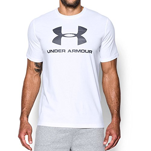 Under Armour Men's Sportstyle Logo T-Shirt,White (108)/Black, Medium