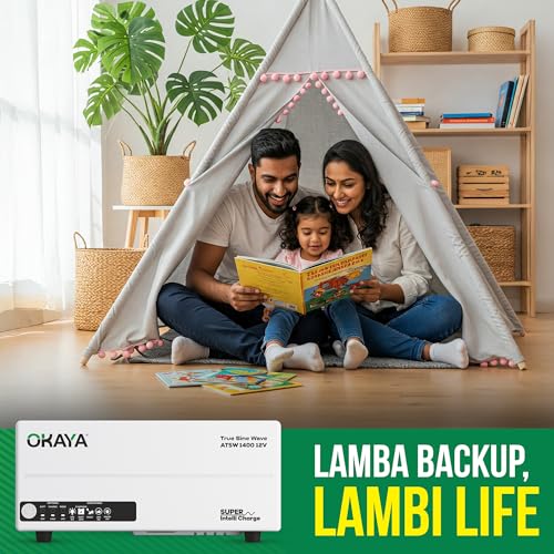 Image of Okaya ATSW 1400 Inverter for Home, Office & Shops | 1150VA /12V Pure Sinewave | Reliable Power Backup | Supports 1 Inverter Battery | LED Display | Fast Charging | with 36 Months Warranty
