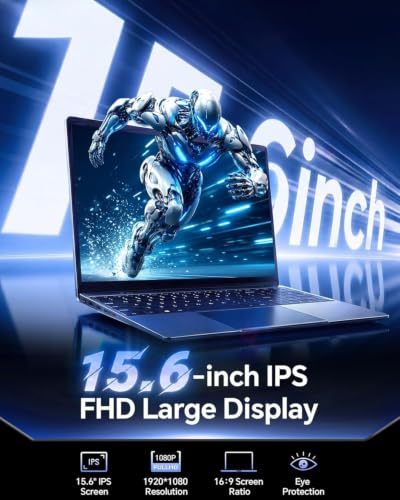 Image of 15.6 inch AI Laptop with Office 365, 6GB RAM 128GB SSD, Win 11 Laptops