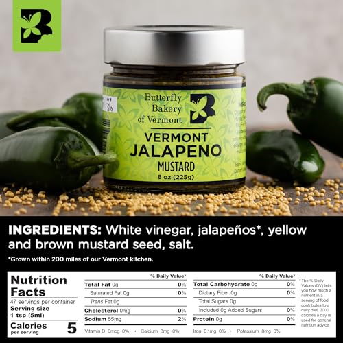 Image of Butterfly Bakery of Vermont Vermont Jalapeno Mustard, 8 oz