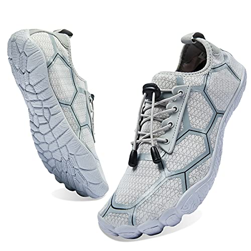 Josaywin Men's Water Shoes Barefoot Quick-Dry Sports Shoes Aqua Socks for Swim Diving Surf Pool Aqua Sports Beach Walking Wide Toe Shoes
