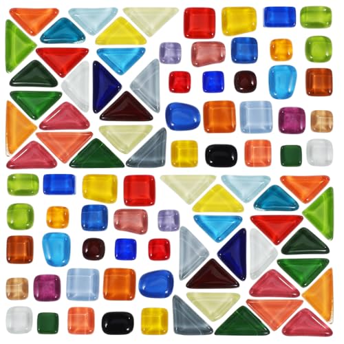 MAGICLULU Kit Mosaïque en Verre Cristallin 3 Paquets de 200g pour Loisirs Créatifs Grains Détachés Faciles à Utiliser pour Projets DIY de Collage
