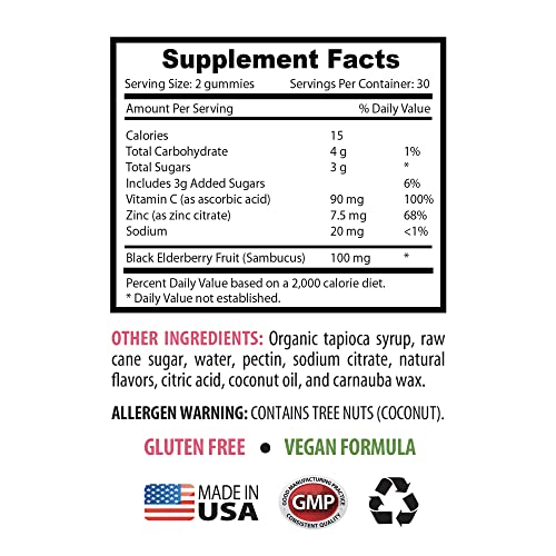 Elderberry Immune Support Gummies - Elderberry Gummies - Elderberry Gummies Organic, Elderberry Gummy Vitamins, Gummies Candy For Women, Gummy Supplements, Gummy Vitamins 3Bottles 180 Gummies #TOP4