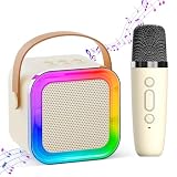 Mini Karaoke Machine for Kids Adults,Portable Bluetooth Speaker, 1-2 Wireless Microphones with Fun Voice Changing Function-Toys for 5 6 7 8 9 10 Year Old Girl Boys Birthday Gifts Ideas