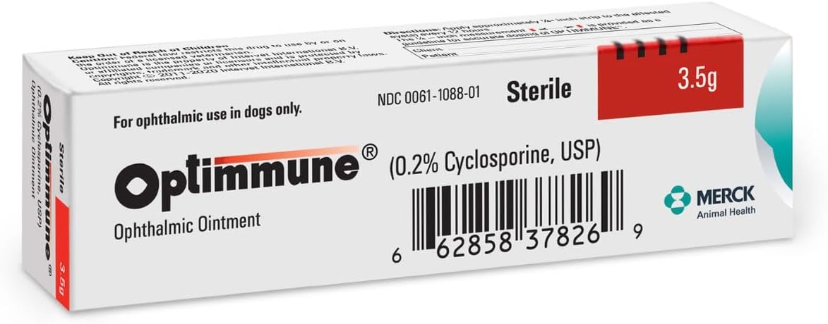 OPTIMMUNE Ophthalmic Ointment, 0.2% Cyclosporine, for Dogs, 3.5gm