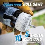 Spyder 18-Piece Tungsten Carbide Tipped Hole Saw Kit, 12 Hole Saws, 2 Arbors, 4 Pilot Bits, Rapid Core Eject